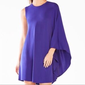 BCBGMaxAzria One-Shoulder Cape Dress in Vibrant Regal Blue, Size Small -- NWT